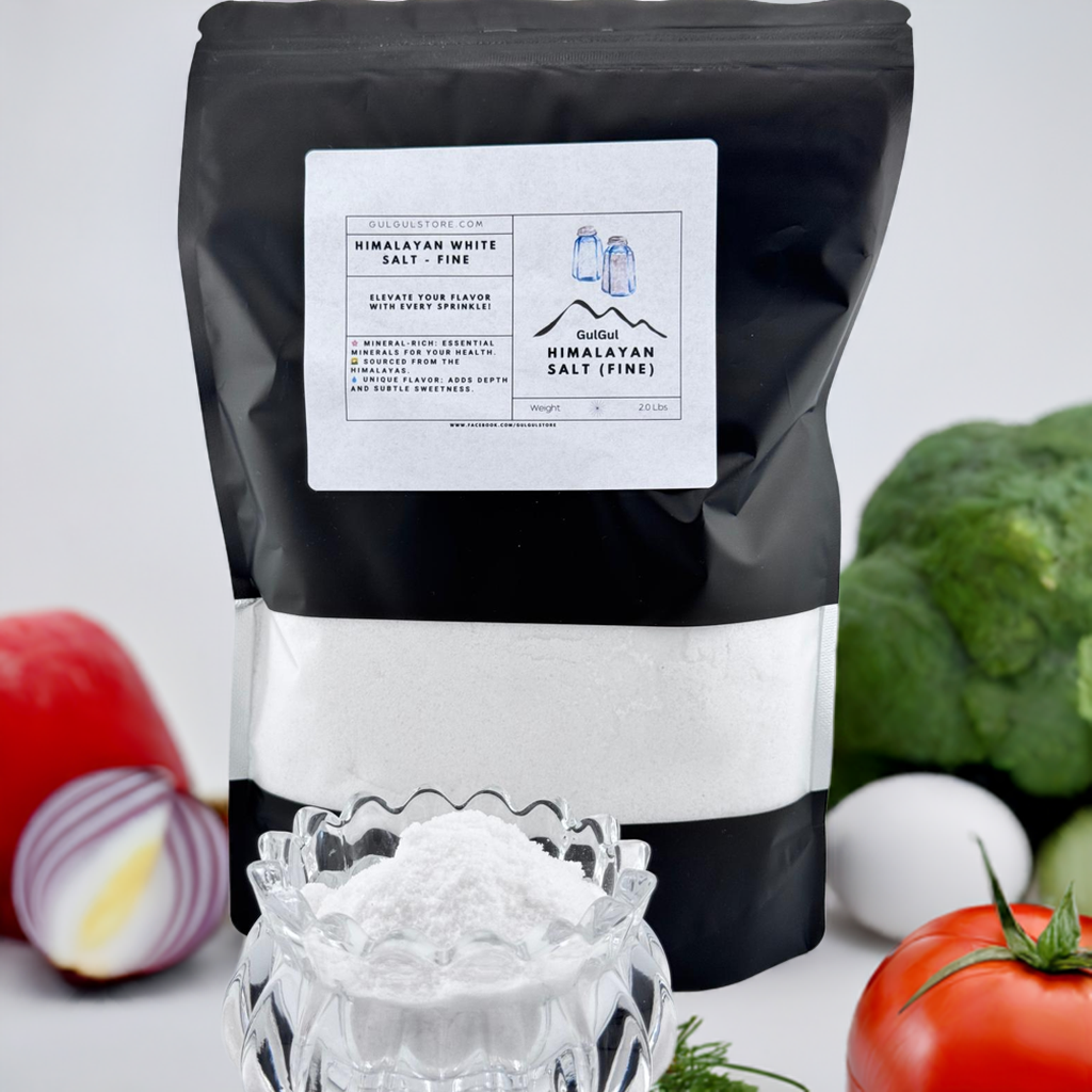 Gulgul Fine Himalayan White Salt – Pure Ground White Rock Salt for Cooking & Seasoning