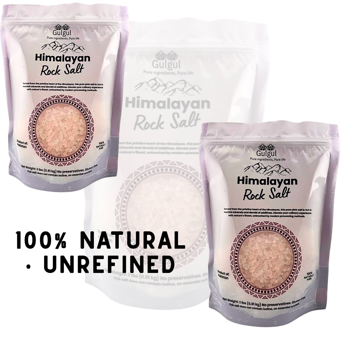 White Himalayan salt coarse with pickling jars and fresh vegetables