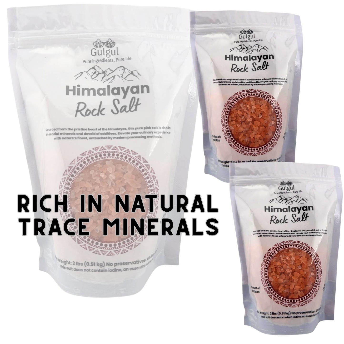 Himalayan Pink Salt Coarse 2-Pack Bundle (4 lbs) | Pure Natural Crystal Salt for Grinders & Mills | Free Shipping