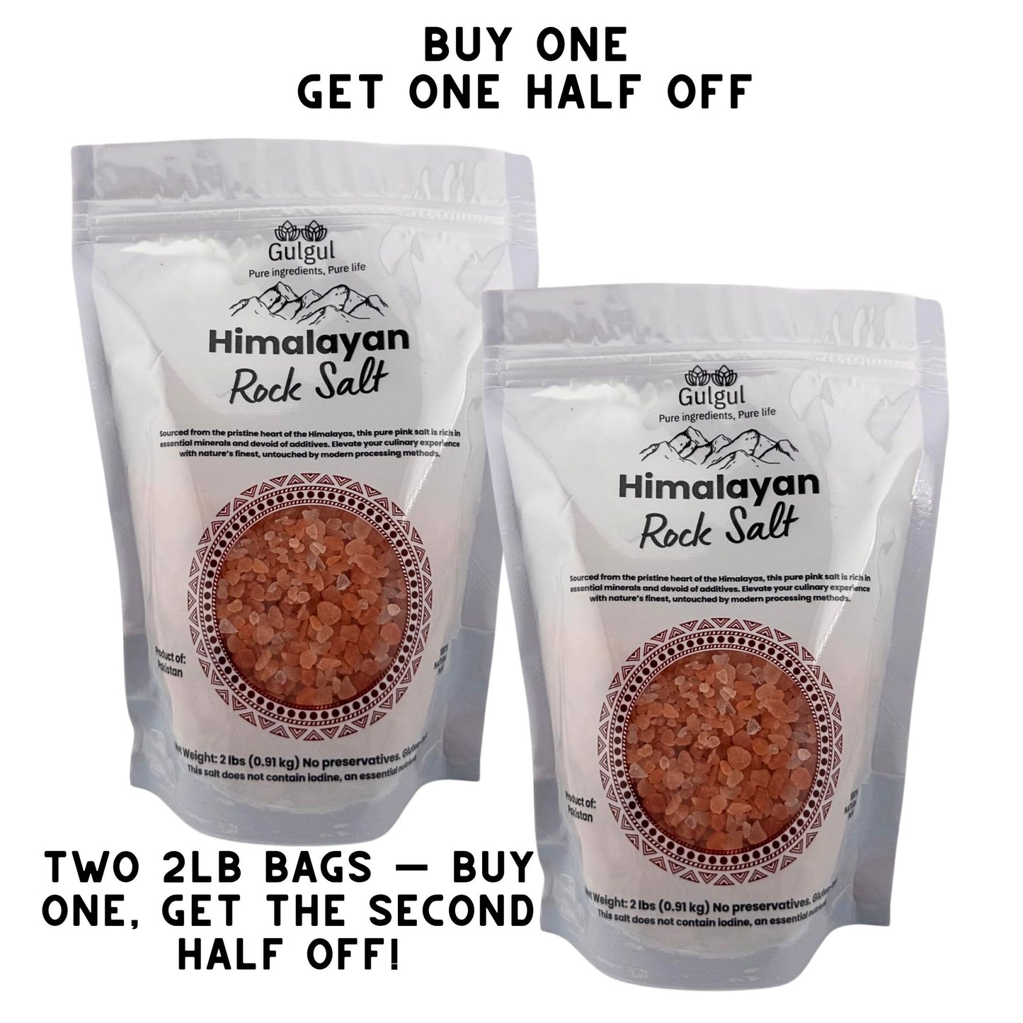Himalayan Pink Salt Coarse 2-Pack (4 lbs) - BOGO 50% Off | Pure Natural Salt for Grinders & Mills | Free Shipping