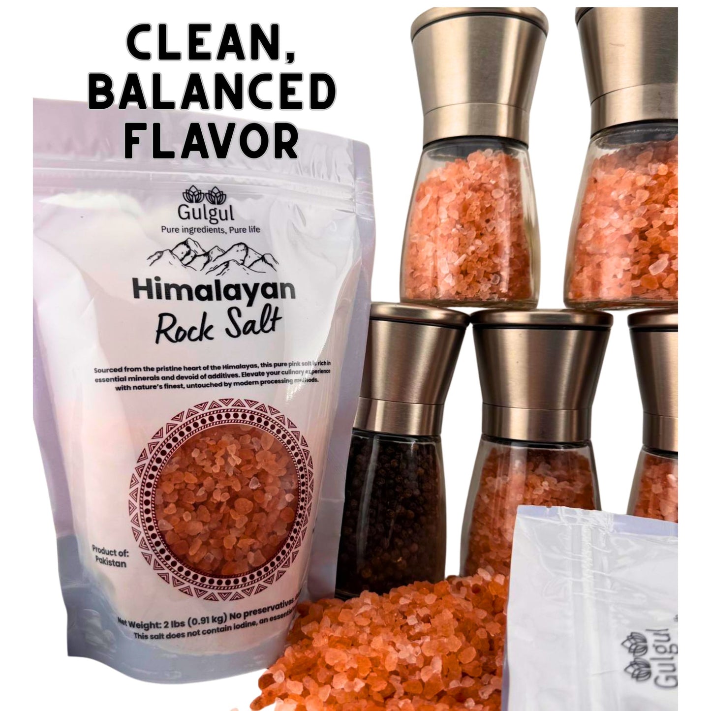 Himalayan Pink Salt Coarse 2-Pack (4 lbs) - BOGO 50% Off | Pure Natural Salt for Grinders & Mills | Free Shipping