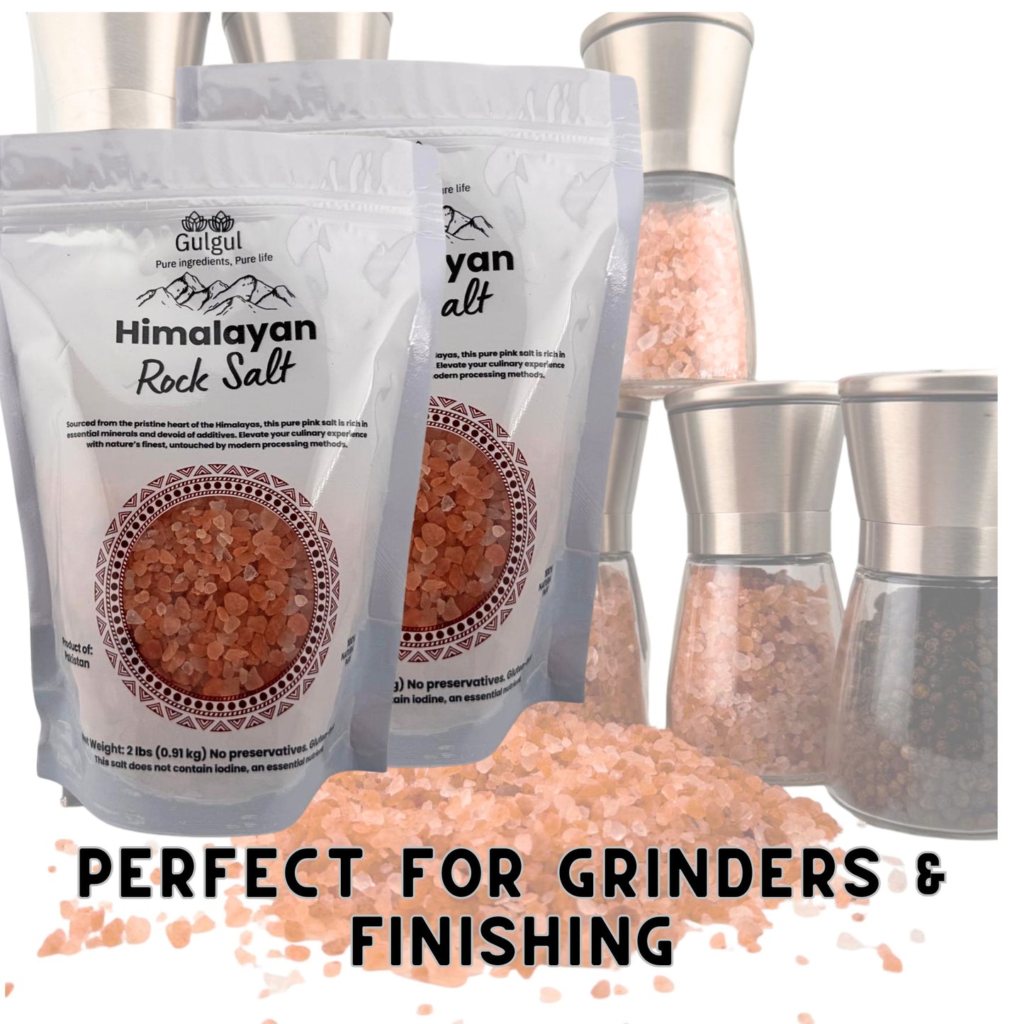 Himalayan Pink Salt Coarse 2-Pack (4 lbs) - BOGO 50% Off | Pure Natural Salt for Grinders & Mills | Free Shipping