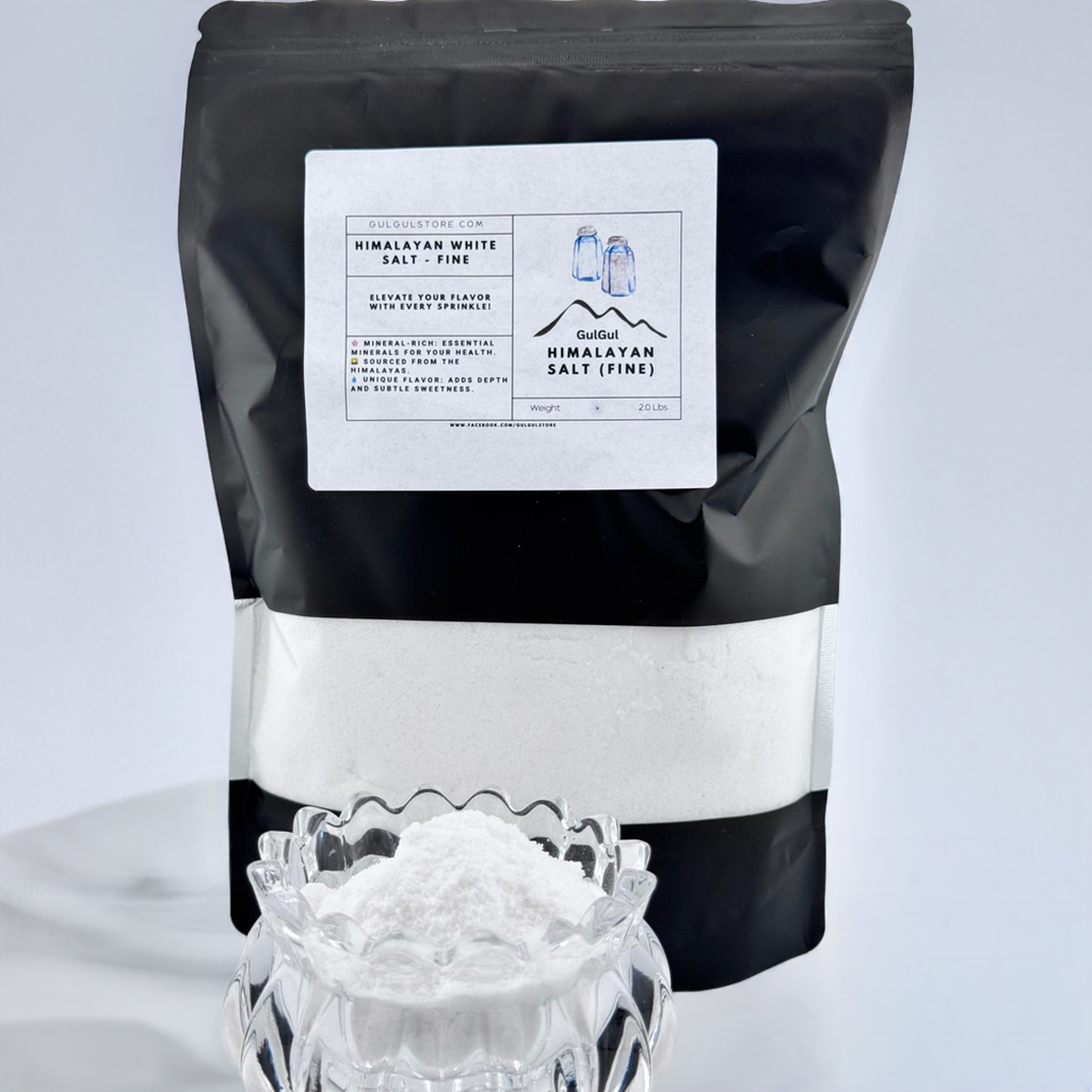 Gulgul Fine Himalayan White Salt – Pure Ground White Rock Salt for Cooking & Seasoning