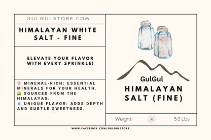 Himalayan Salt White-Fine - Premium Quality for Cooking & Health, 2Lbs | Gulgul Store