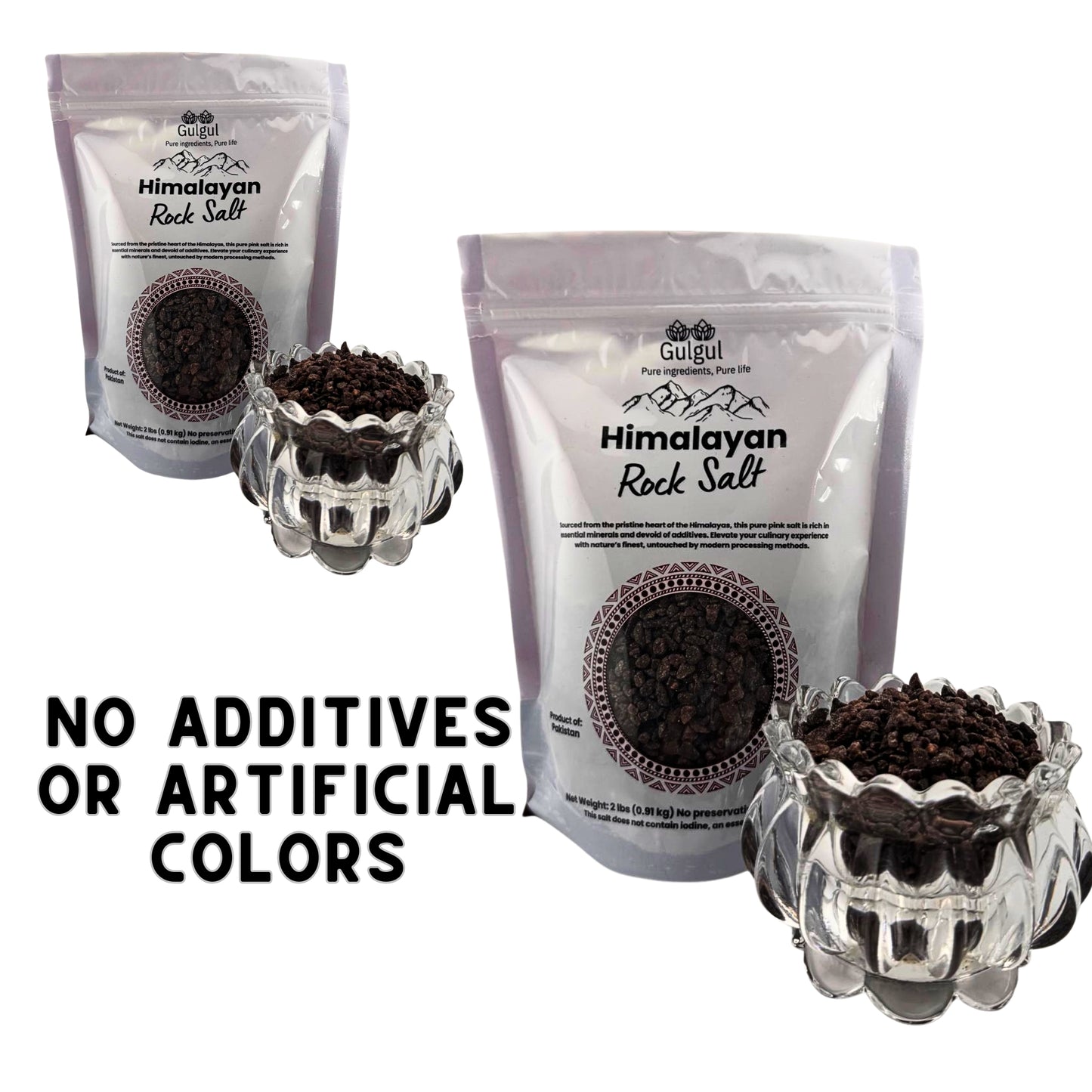 Coarse Kala Namak black salt used in authentic Indian cuisine and vegan egg dishes