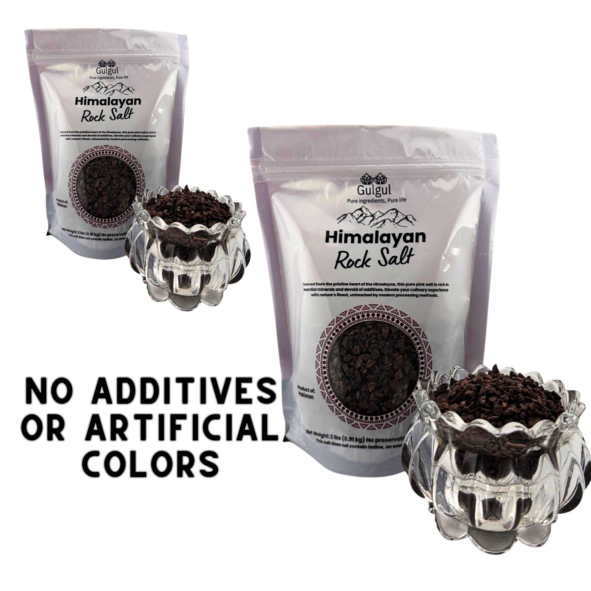 Coarse Kala Namak black salt used in authentic Indian cuisine and vegan egg dishes