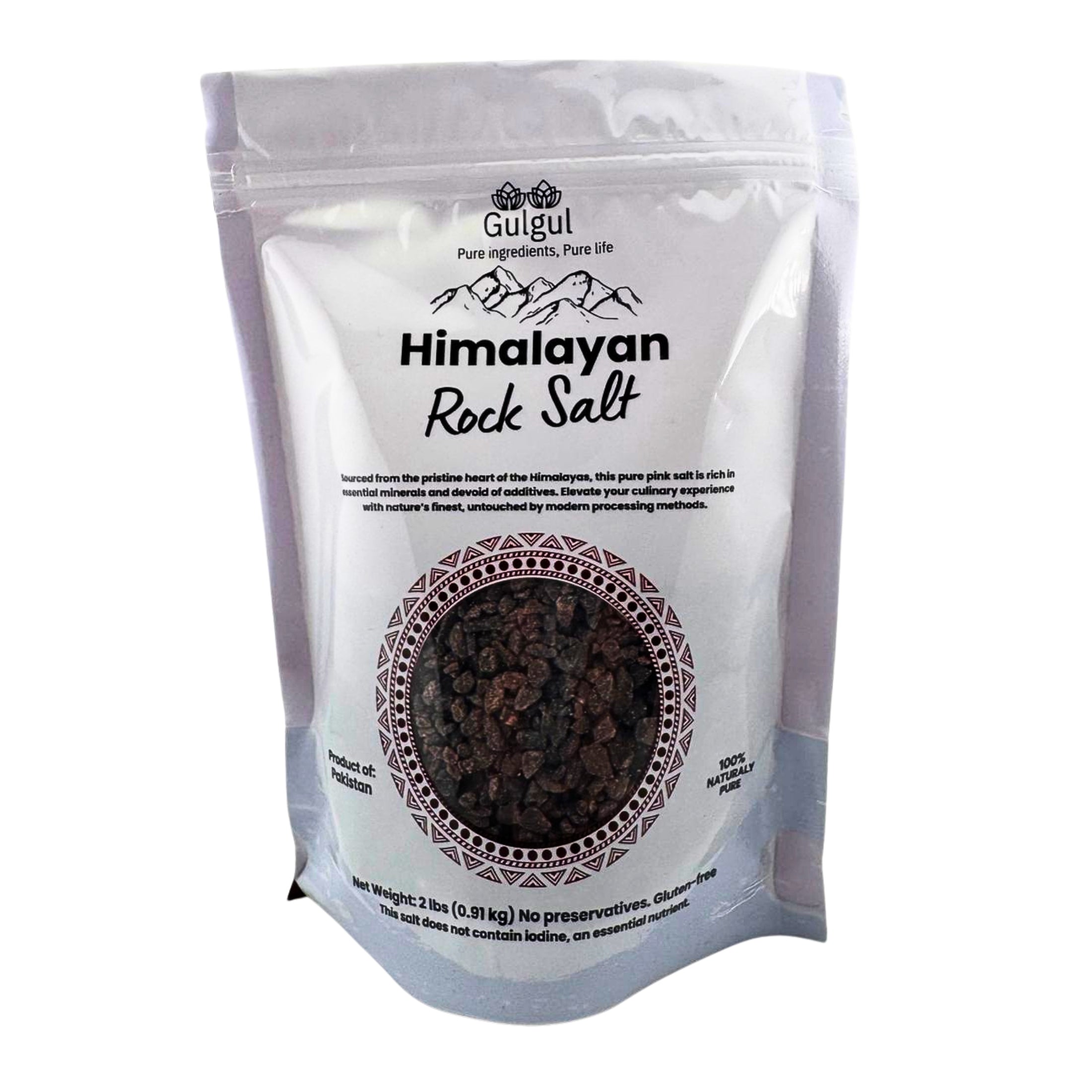 Coarse Black Himalayan Salt 2 Lb | Kala Namak Rock Salt for